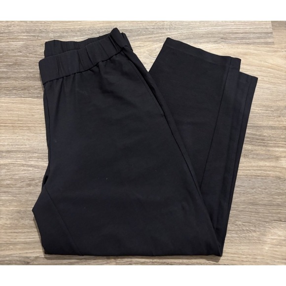 Eileen Fisher Pants - Eileen Fisher Pants Womens Small Black Crepe Ankle Crop Viscose Stretch Pull-On